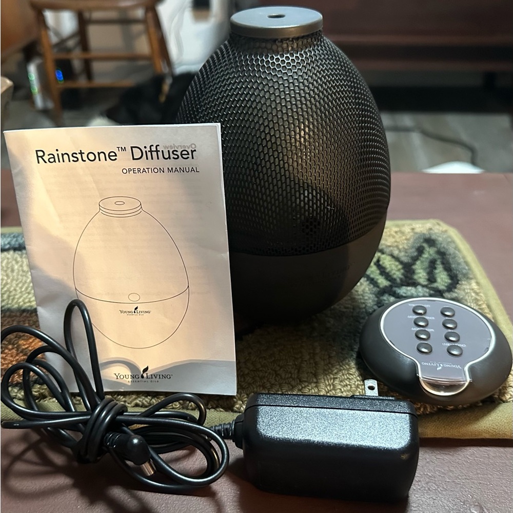 Young Living Rainstone Diffuser with Power Cord and Remote